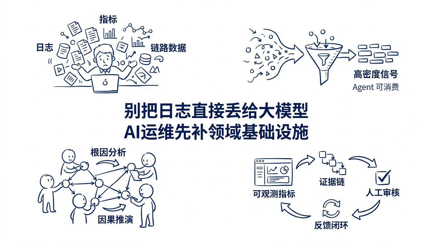别把日志直接丢给大模型：AI 运维落地，为什么先要补领域基础设施？